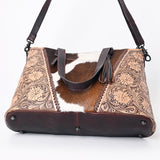 American Darling Tote Hand Tooled Hair on Genuine Leather Western Women Bag Handbag Purse | Travel Bags
