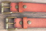HILASON Western Genuine Leather Mens Handmade Belt Mahogany 46 In | Mens Belts Leather | Mahogany Belt | Black Belt |Leather Belt | Casual Belt | Heavy Duty Belt | Leather Belt for Men