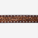 American Darling ADBLF175-L Beautifully Hand Tooled Genuine American Leather Belt Men and  Women