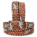 American Darling ADBLF177-L Beautifully Hand Tooled Genuine American Leather Belt Men and  Women