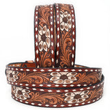 American Darling ADBLF178-L Beautifully Hand Tooled Genuine American Leather Belt Men and  Women