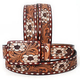 American Darling ADBLF178-L Beautifully Hand Tooled Genuine American Leather Belt Men and  Women