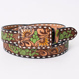 American Darling ADBLF180-L Beautifully Hand Tooled Genuine American Leather Belt Men and  Women