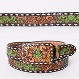 American Darling ADBLF180-L Beautifully Hand Tooled Genuine American Leather Belt Men and  Women