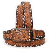 American Darling ADBLF181-L Beautifully Hand Tooled Genuine American Leather Belt Men and  Women