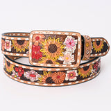 American Darling ADBLF183-L Beautifully Hand Tooled Genuine American Leather Belt Men and  Women