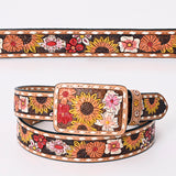 American Darling ADBLF183-L Beautifully Hand Tooled Genuine American Leather Belt Men and  Women