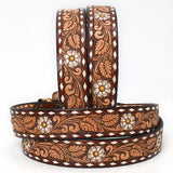 American Darling ADBLF184-L Beautifully Hand Tooled Genuine American Leather Belt Men and  Women