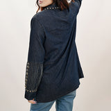 American Darling ADDR001 100% Cotton Denim Women Shirt Jacket Dress Ladies Girl Top