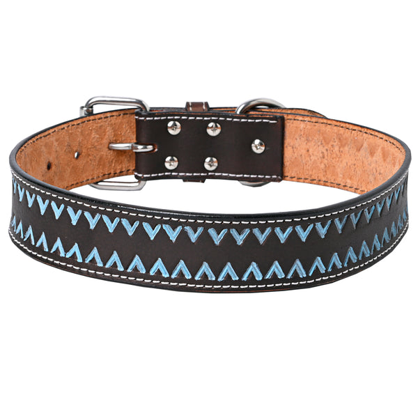 HILASON W. Genuine Leather Heavy Duty Hand Painted Dog Collar – by Hilason – Cowboy and equestrian accessories