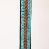 Hilason Western Hand Painted Genuine Leather Dog Collar Turquoise