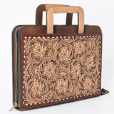 American Darling Briefcase Hand Tooled Genuine Leather Women Bag W.
