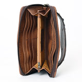 American Darling Clutch Hand Tooled Crocodile Embossed Genuine Leather