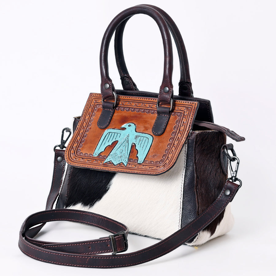 ADBGZX911 American Darling Hand Tooled Hair On Genuine Leather Women by Hilason – Cowboy and equestrian accessories