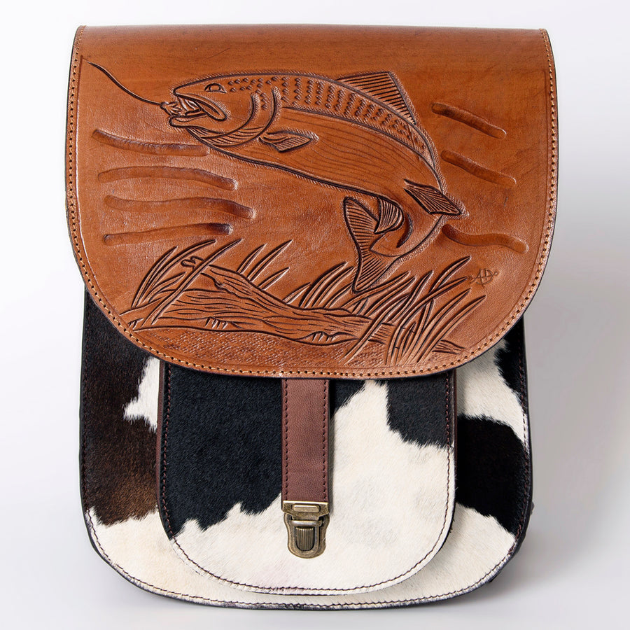 American Darling Backpack Hand Tooled Hair On Genuine Leather Women bag | Laptop School Travel