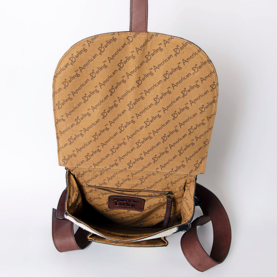American Darling Backpack Hand Tooled Hair On Genuine Leather Women bag | Laptop School Travel