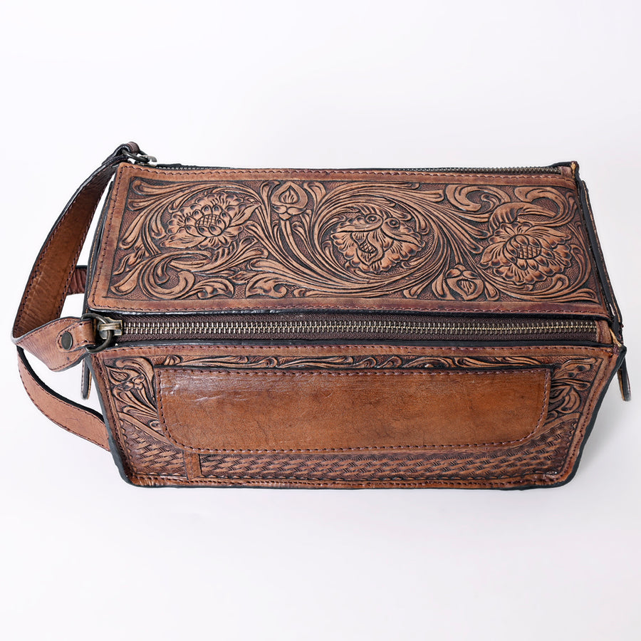American Darling Toiletry Hand Tooled Genuine Leather Western Women Bag | Handbag Purse for