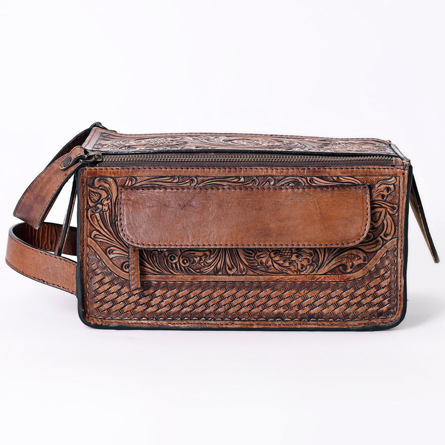American Darling Toiletry Hand Tooled Genuine Leather Western Women Bag | Handbag Purse for