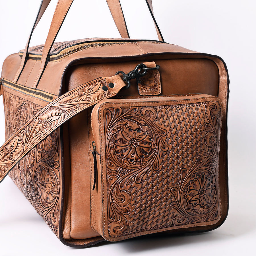 American Darling Duffel Hand Tooled Genuine Leather Western Women Bag | Duffel Weekend Travel Bags