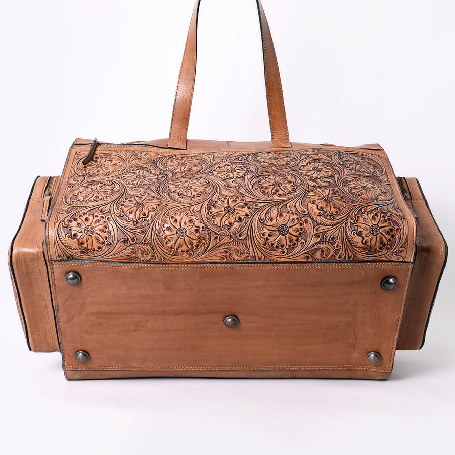 American Darling Duffel Hand Tooled Genuine Leather Western Women Bag | Duffel Weekend Travel Bags