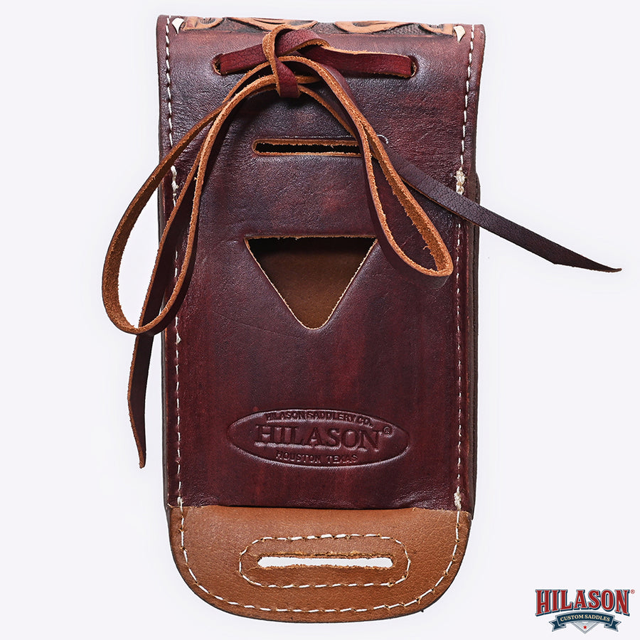 Hilason Basketweave Floral Cell Phone Case Tan American Leather