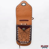 Hilason Basketweave Floral Cell Phone Case Tan American Leather