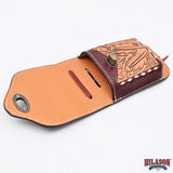 Hilason Basketweave Floral Cell Phone Case Tan American Leather