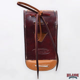 Hilason Basketweave Floral Cell Phone Case Tan American Leather