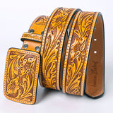 American Darling ADBLF232-L Beautifully Hand Tooled Genuine American Leather Belt Men and  Women