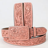 Small American Darling Hand Carved Unisex Genuine American Leather Belt Tan - Uhorse