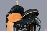 14 In Hilason Western Horse Treeless Trail Barrel American Leather Saddle Black