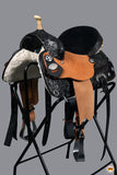 14 In Hilason Western Horse Treeless Trail Barrel American Leather Saddle Black