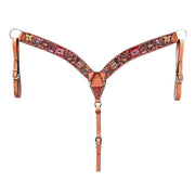 HILASON Western Horse Headstall Breast Collar Tack American Leather Tan | Set for Horses
