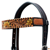 Hilason Genuine Leather Western Horse Tack Set Brown