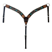 HILASON Western Horse Leather Breast Collar Floral Design Dark Brown | for Horses