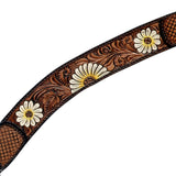 Hilason Horse Floral Hand Painted American Leather Breast Collar Headstall Brown