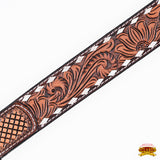 Hilason Horse Floral Hand Carved American Leather Breast Collar Headstall Dark Brown