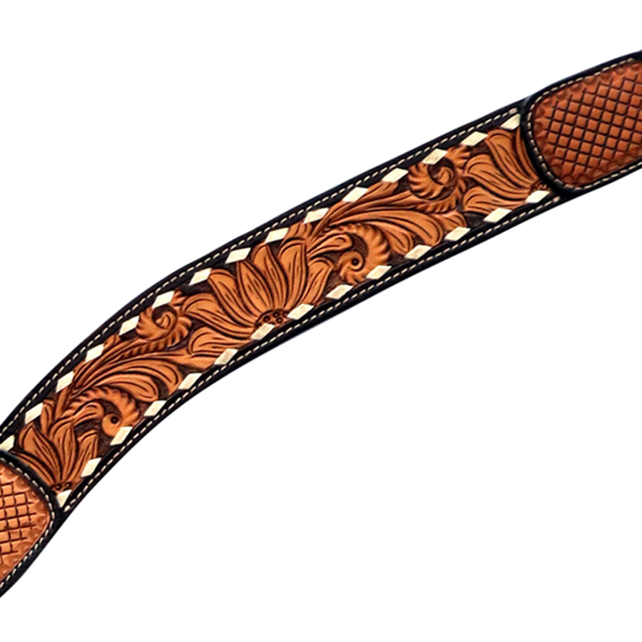 HILASON Western Leather Horse Headstall Breast Collar American Dark Brown Harness | Tack Set for Horses