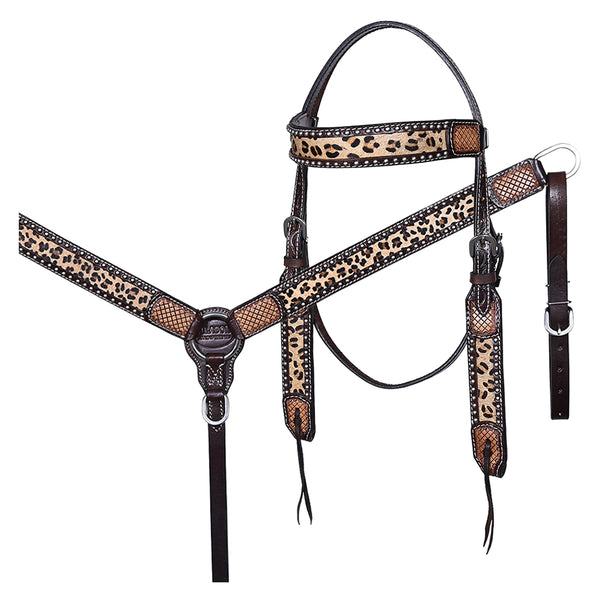 Hilason W. H. Hand Tooled American Leather Breast Collar Headstall by Hilason – Cowboy and equestrian accessories