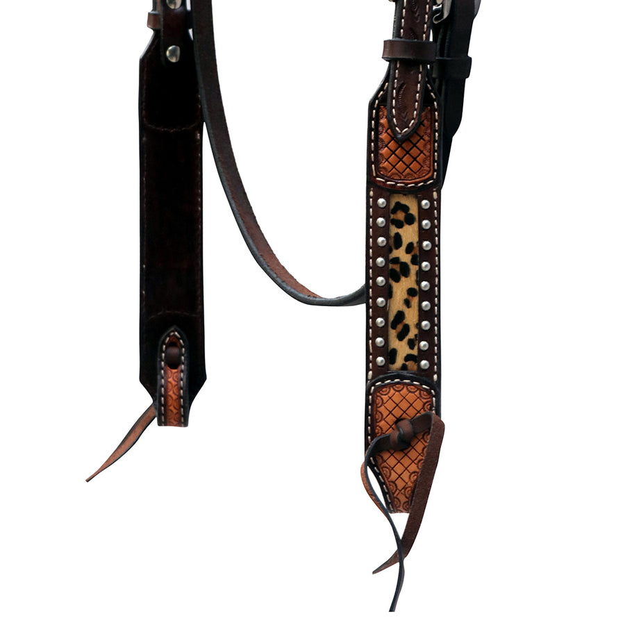 HILASON Western Leather Horse Headstall Breast Collar American Dark Brown Harness | Tack Set for Horses