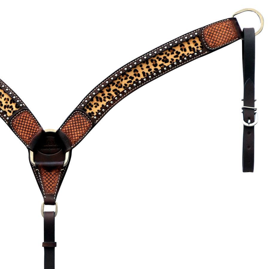 HILASON Western Leather Horse Headstall Breast Collar American Dark Brown Harness | Tack Set for Horses