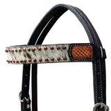 HILASON Western Horse Headstall & Breast Collar American Leather Hand Carving