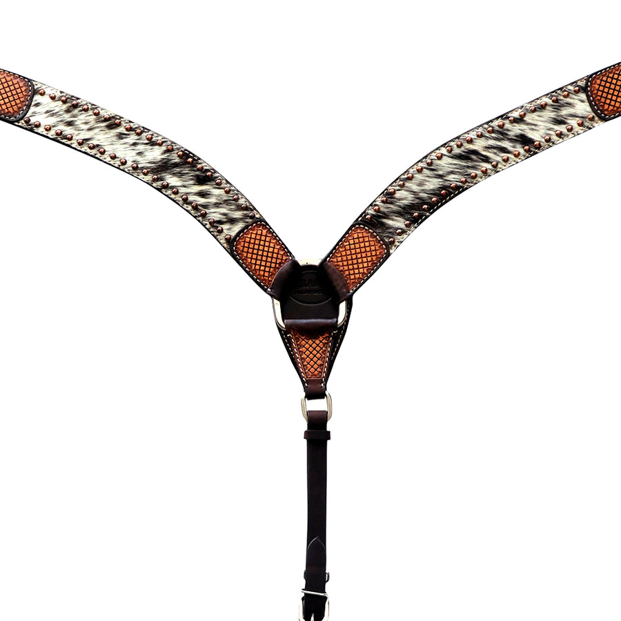 HILASON Western Horse Headstall Breast Collar Leather Dark Brown Harness | Tack Set for Horses