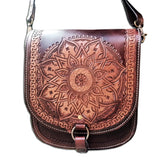 American Darling ADBG475C Messenger Hand Tooled Genuine Leather Women Bag Western Handbag Purse