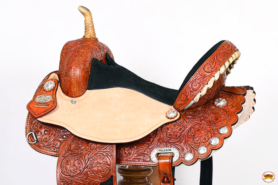 HILASON Flex Tree Western Horse Saddle American Leather Trail Barrel Racing | for Horses