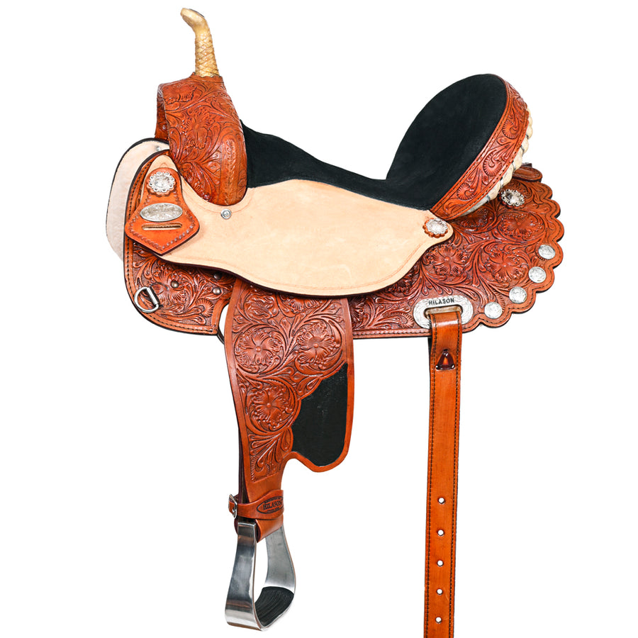 HILASON Flex Tree Western Horse Saddle American Leather Trail Barrel Racing - Uhorse