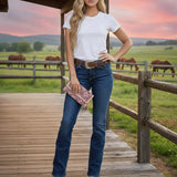 American Darling Wallet Hand Tooled Genuine Leather Western Women Bag | Wristlet Travel