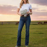 American Darling Wallet Hand Tooled Genuine Leather Western Women Bag | Wristlet Travel