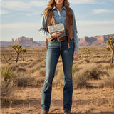 American Darling Wallet Hand Tooled Genuine Leather Western Women Bag | Wristlet Travel