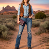 American Darling Wallet Hand Tooled Genuine Leather Western Women Bag | Wristlet Travel